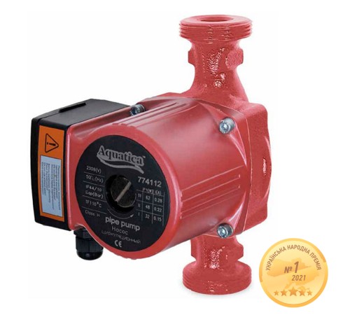 Насос циркуляційний 65Вт Hmax 4м Qmax 63л/хв Ø2" 180мм+гайки Ø1¼" AQUATICA (774114)