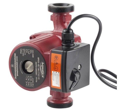 Насос циркуляційний 65Вт Hmax 4м Qmax 63л/хв Ø1½" 180мм+гайки Ø1" AQUATICA (774112)