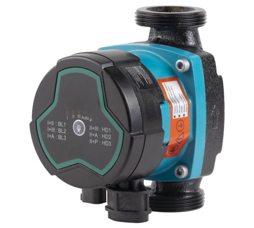 Насос циркуляційний енергозберігаючий 5-60Вт Hmax 8м Qmax 63л/хв Ø1½" 130мм + гайки Ø1" AQUATICA GPA25-8/130 III (774062)