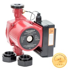 Насос циркуляційний з термодатчиком 65Вт Hmax 4м Qmax 63л/хв Ø1½" 180мм+гайки Ø1" AQUATICA (774012)