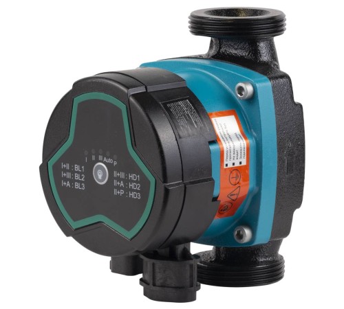 Насос циркуляційний енергозберігаючий 5-39Вт Hmax 6м Qmax 53л/хв Ø1½" 130мм + гайки Ø1" AQUATICA GPA25-6/130 III (774052)