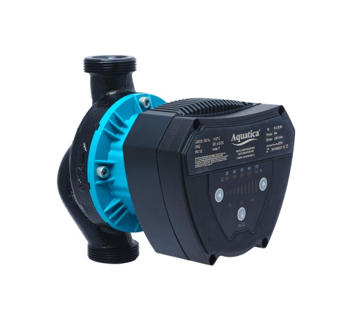 Насос циркуляційний енергозберігаючий 8-130Вт Hmax 8м Qmax 108л/хв Ø1½" 180мм + гайки Ø1" AQUATICA GPA25-8/180 IV (774075)