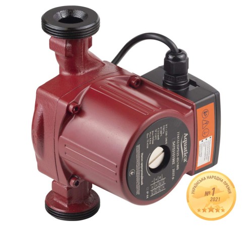 Насос циркуляційний 100Вт Hmax 6м Qmax 75л/хв Ø1½" 180мм+гайки Ø1" AQUATICA (774132)