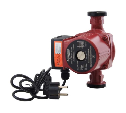 Насос циркуляційний 130Вт Hmax 7м Qmax 87л/хв Ø1½" 180мм+гайки Ø1" AQUATICA (774138)