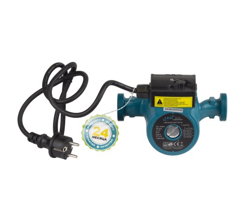 Насос циркуляційний 74Вт Hmax 4м Qmax 55л/хв Ø1½" 180мм+гайки Ø1" LEO 3.0 LRP25-40/180 (774412)