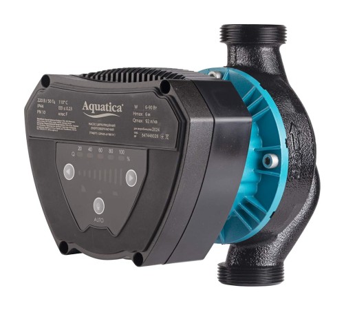 Насос циркуляційний енергозберігаючий 6-90Вт Hmax 6м Qmax 92л/хв Ø1½" 180мм + гайки Ø1" AQUATICA GPA25-6/180 IV (774071)