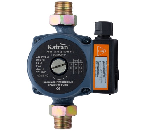 Насос циркуляційний 65Вт Hmax 4м Qmax 63л/хв Ø1" 130мм+гайки Ø¾" WETRON (774511)