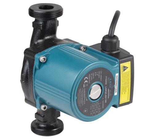 Насос циркуляційний 96Вт Hmax 6м Qmax 66л/хв Ø1½" 180мм+гайки Ø1" LEO 3.0 LRP25-60/180 (774432)