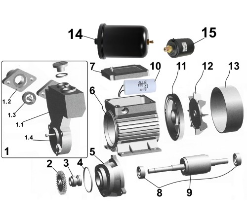 Насосна станція VOLKS pumpe WZ370 0,37кВт бак 2л