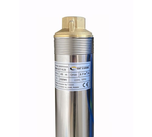Насос свердловинний з підв, стійк, до піску 3″ OPTIMA 3SDm1,8/11 0,25 кВт 45м + пульт+кабель25м NEW