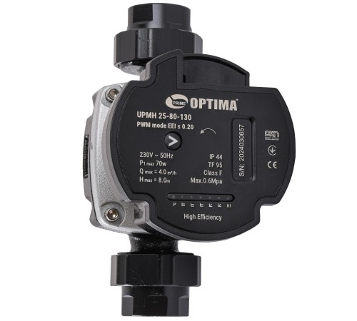 Насос циркуляційний енергоощадний Optima PRIME UPMH 25-80AUTO 130мм + гайки