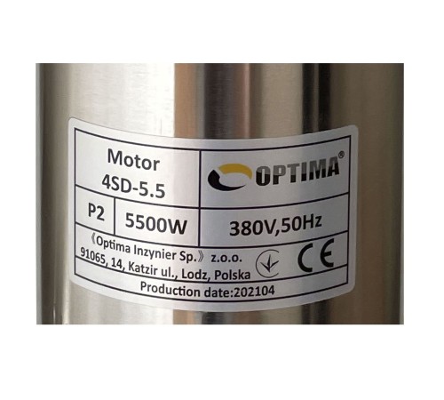 Насос свердловинний з підв, стійк, до піску OPTIMA 4SD16/22 5,5 кВт 120м 3-фазний ( 2 частини )