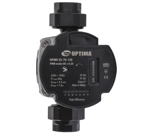 Насос циркуляційний енергоощадний Optima PRIME UPMH 25-70AUTO 130мм + гайки