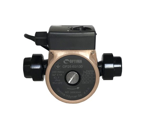 Насос циркуляційний Optima OP25-60 130мм + гайки, + кабель з вилкою