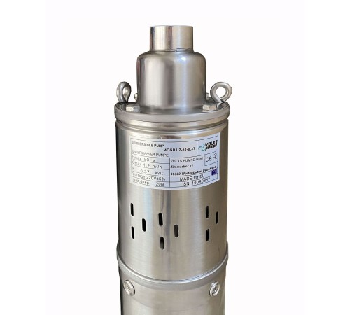 Насос свердловинний шнековий VOLKS pumpe 4QGD 1,2-50-0,37кВт 4 дюйми +кабель 15м