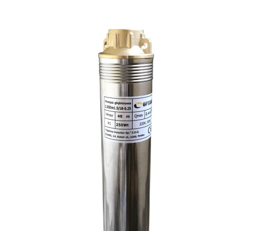 Насос свердловинний з підв, стійк, до піску 2,5″ OPTIMA 2,5SDm1,5/18 0,25 кВт 48м + пульт+кабель 15м
